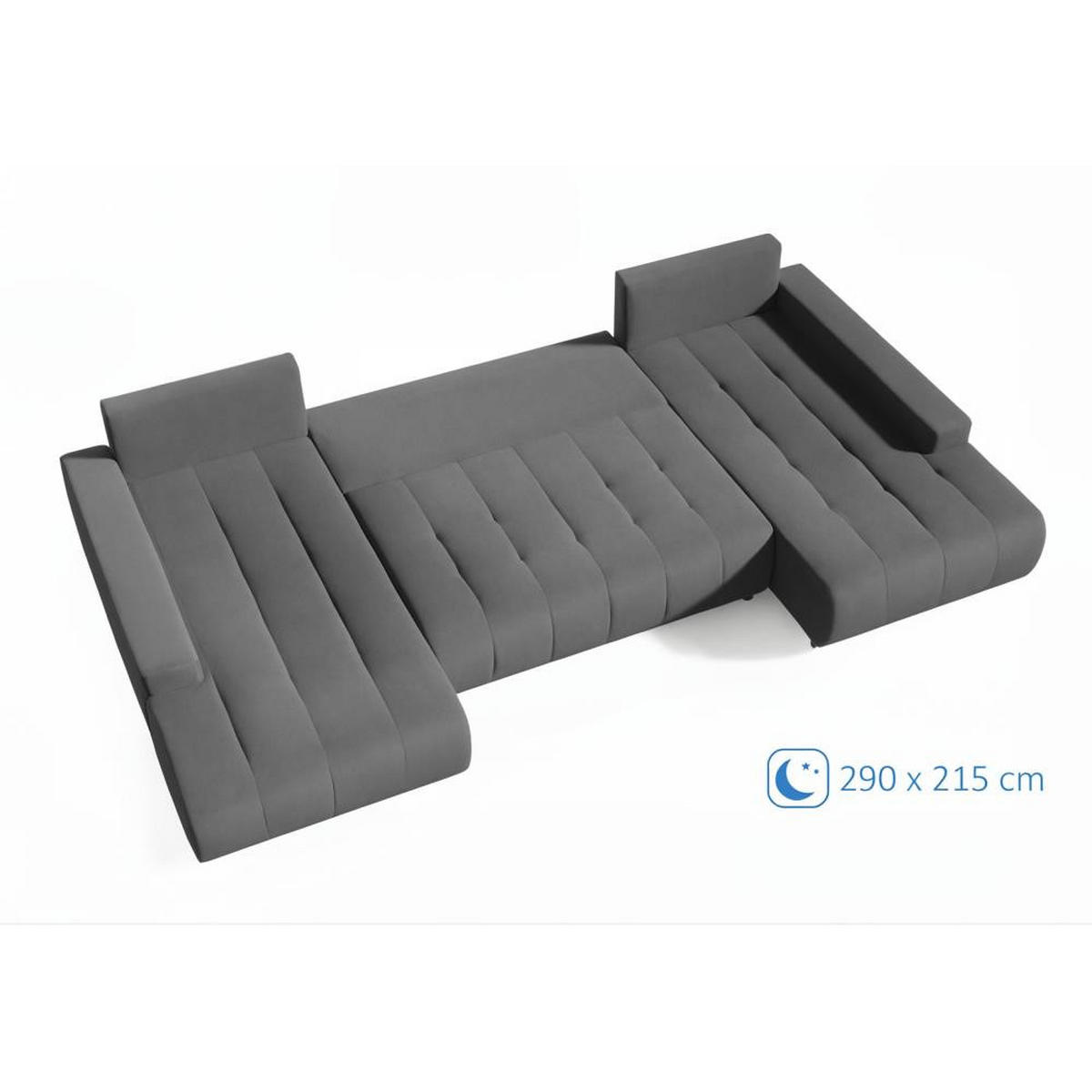 WOHNLANDSCHAFT Draco U dunkelgrau - Chromfarben/Dunkelgrau, Textil/Metall (350/85/185cm) - Beautysofa