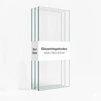 GLASBODEN 3er Set 18,5/55,8/0,4 cm für Hängevitrinen Erweiterungsset - Transparent, Glas (55.8/0.4/18.5cm) - K-Möbel