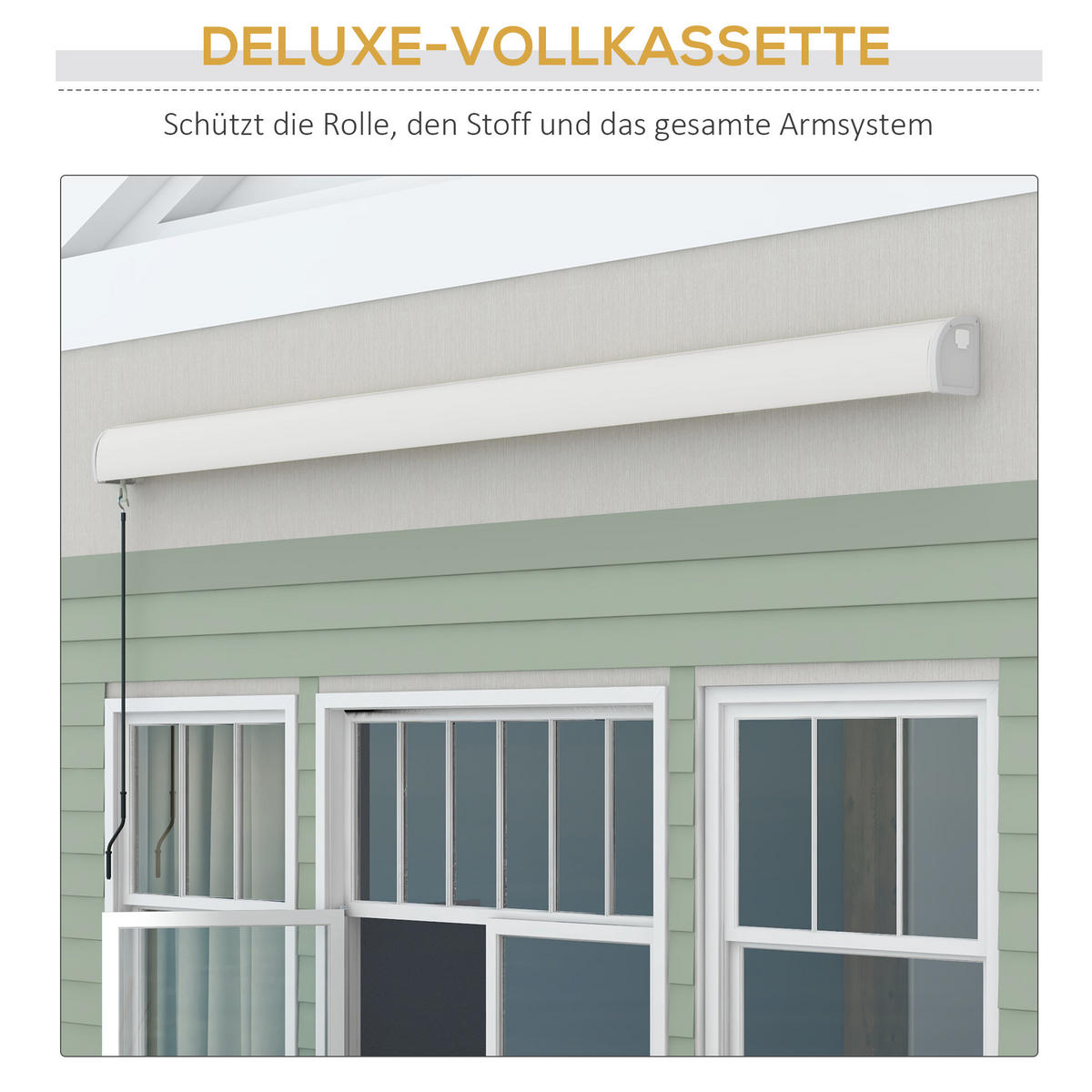 ELEKTRISCHE Markise Alu Hellgrau - Hellgrau, Kunststoff/Metall (395/150/300cm) - Outsunny