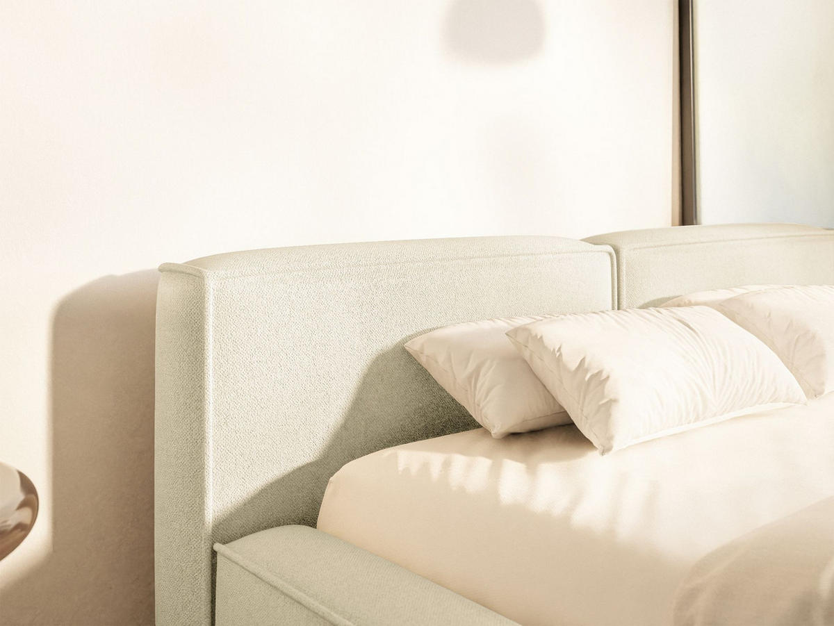 POLSTERBETT Tilves Slim Creme 160x200 cm - Creme/Schwarz, Kunststoff/Textil (160/200cm) - Selsey