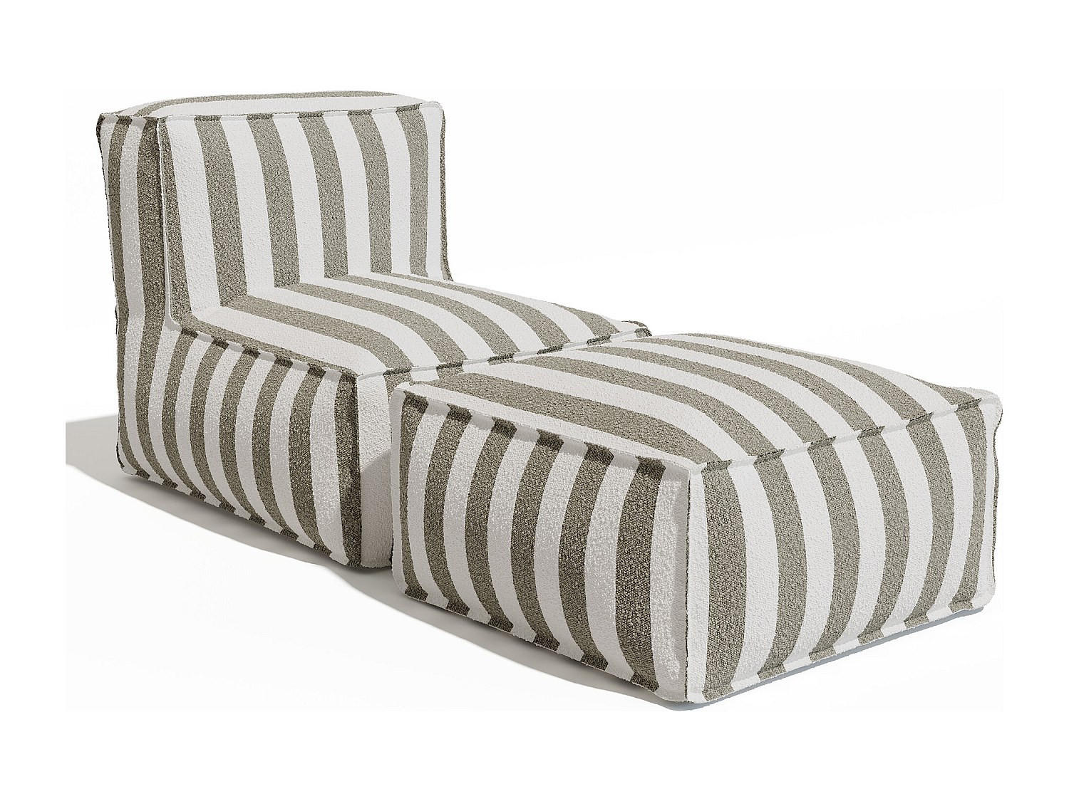 GARTENSITZGRUPPE im Set - 2 -Sitzer - Olefin - beige, weiß - NOUMARA - Beige, Textil - Vente-Unique