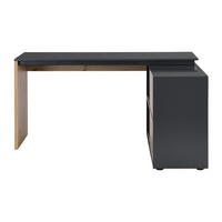 SCHREIBTISCH - 150 cm x 124 cm - Holz, Platte - Schwarz, Naturfarben Hell - COLIOBA - Schwarz/Naturfarben, Holz (124/150/75cm) - Vente-Unique