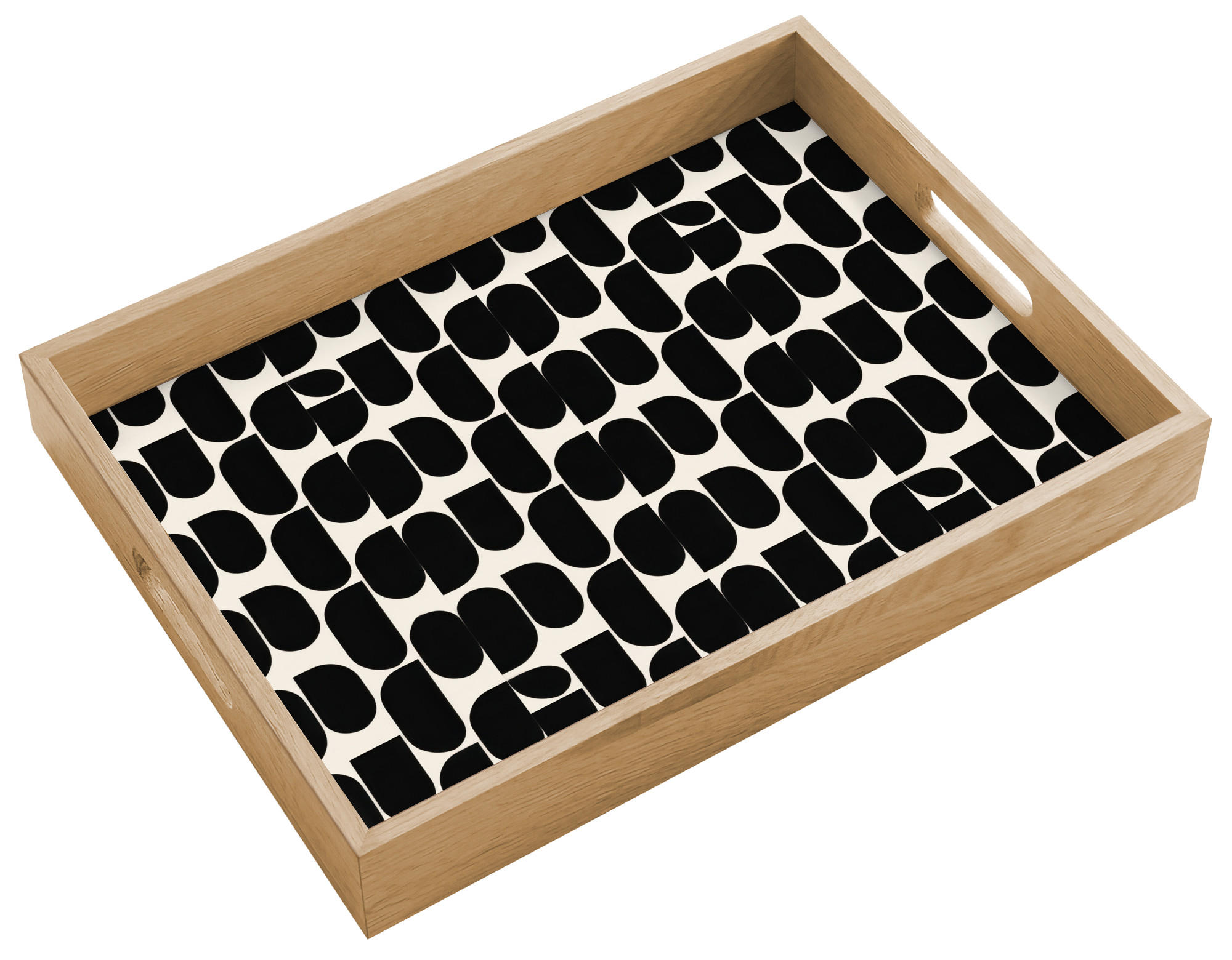 OnlyWow SERVÍROVACÍ PODNOS Moderní - vzorované - černé 40x30 cm