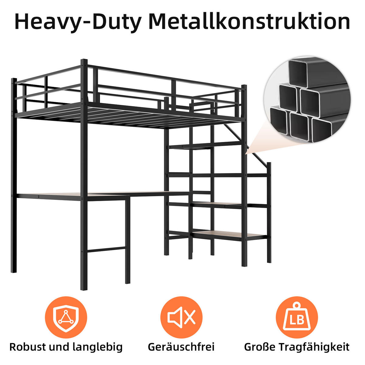HOCHBETT Schwarz - Schwarz, Metall - Raumix