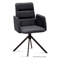 ARMLEHNSTUHL (2er-Set) Duana 52x92x60 Schwarz/Anthrazit - Anthrazit/Schwarz, Kunststoff (60/92/52cm) - 58aufmkessel