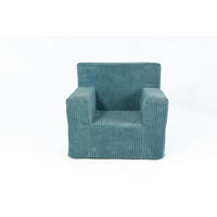 KINDERSESSEL aus Kuschel-Cord in Türkis - Türkis, Textil (51/47/33cm) - Fortisline