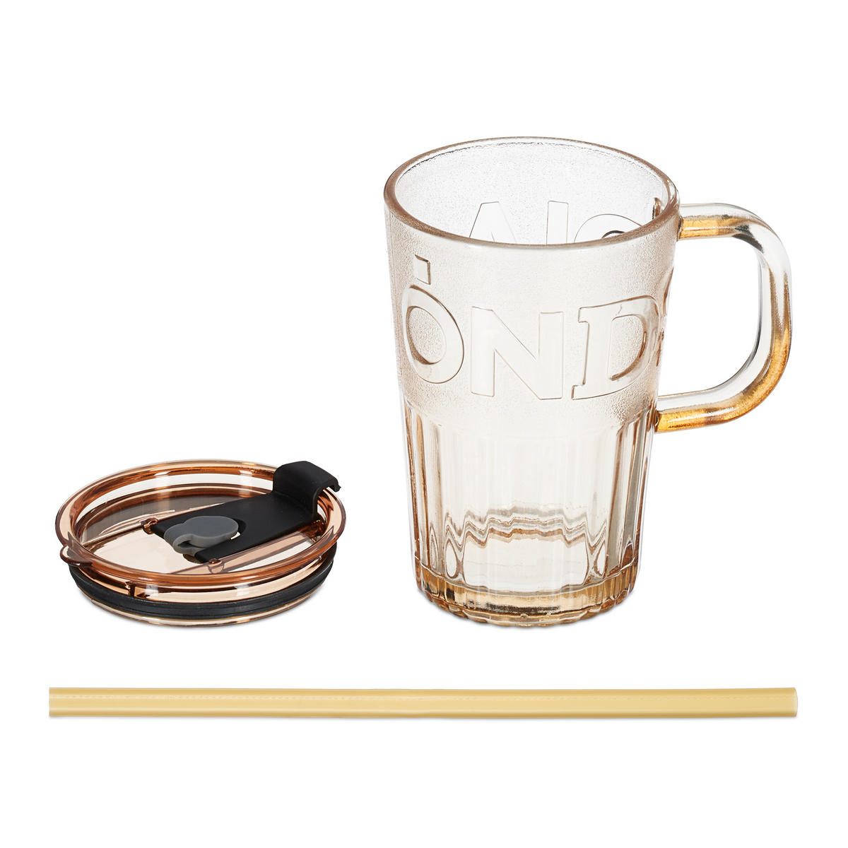 4xTRINKGLÄSER - Hellbraun, Glas/Kunststoff - Relaxdays