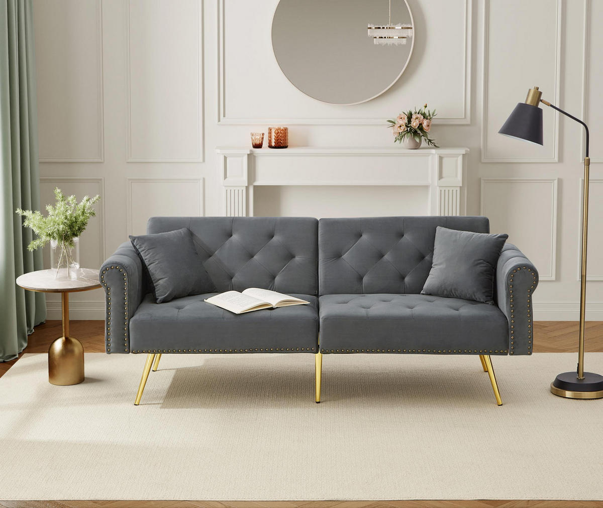 SOFA 2-Sitzer 173/75/70 cm Antikgrau - Grau, Textil (75/70/173cm)