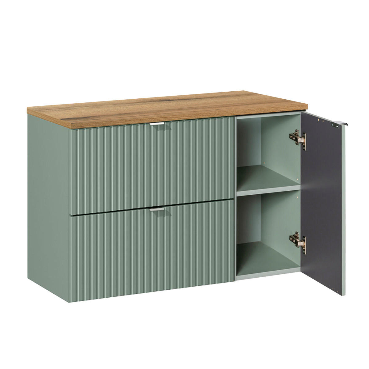 WASCHTISCHUNTERSCHRANK 90.4cm Jade Grün - Grün, Holzwerkstoff (90.4/59.5/40cm) - Petits-meubles