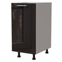 KÜCHENUNTERSCHRANK Essen D1D/40 Schwarz Hochglanz / Weiß Matt 40 / 50 / 82cm - Schwarz Hochglanz/Schwarz, Holz/Holzwerkstoff (40/82/50cm) - Feldmann-Wohnen