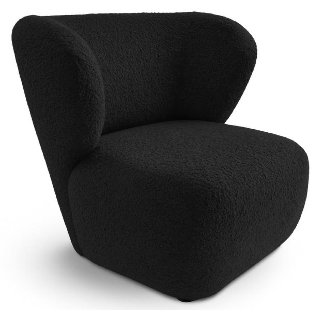 SESSEL Schwarz EVA Breites Rückenlehne Bouclé Stoff - Schwarz, Textil (82/74/74cm) - Sepro Meble