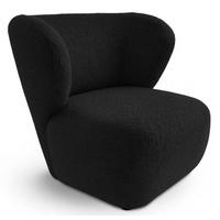 SESSEL Schwarz EVA Breites Rückenlehne Bouclé Stoff - Schwarz, Textil (82/74/74cm) - Sepro Meble