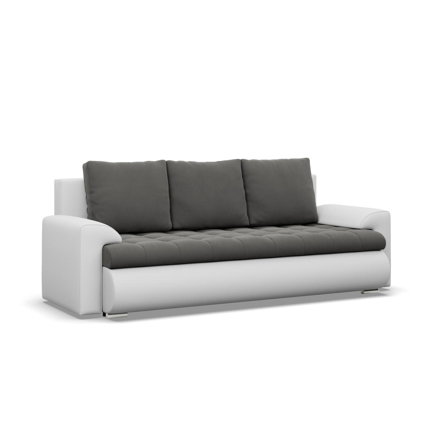 SOFA 3-SITZER MIT SCHLAFFUNKTION FORESTA, Dunkelgrau + Grau - Dunkelgrau/Hellgrau, Textil (222/92/96cm)