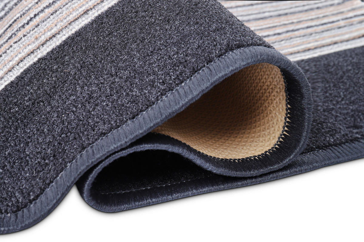 TEPPICHLÄUFER Anti-Rutsch Graphitfarben rutschfest Gummiunterlage 80/1000 cm - Graphitfarben, Textil (80/1000cm) - Tapiso