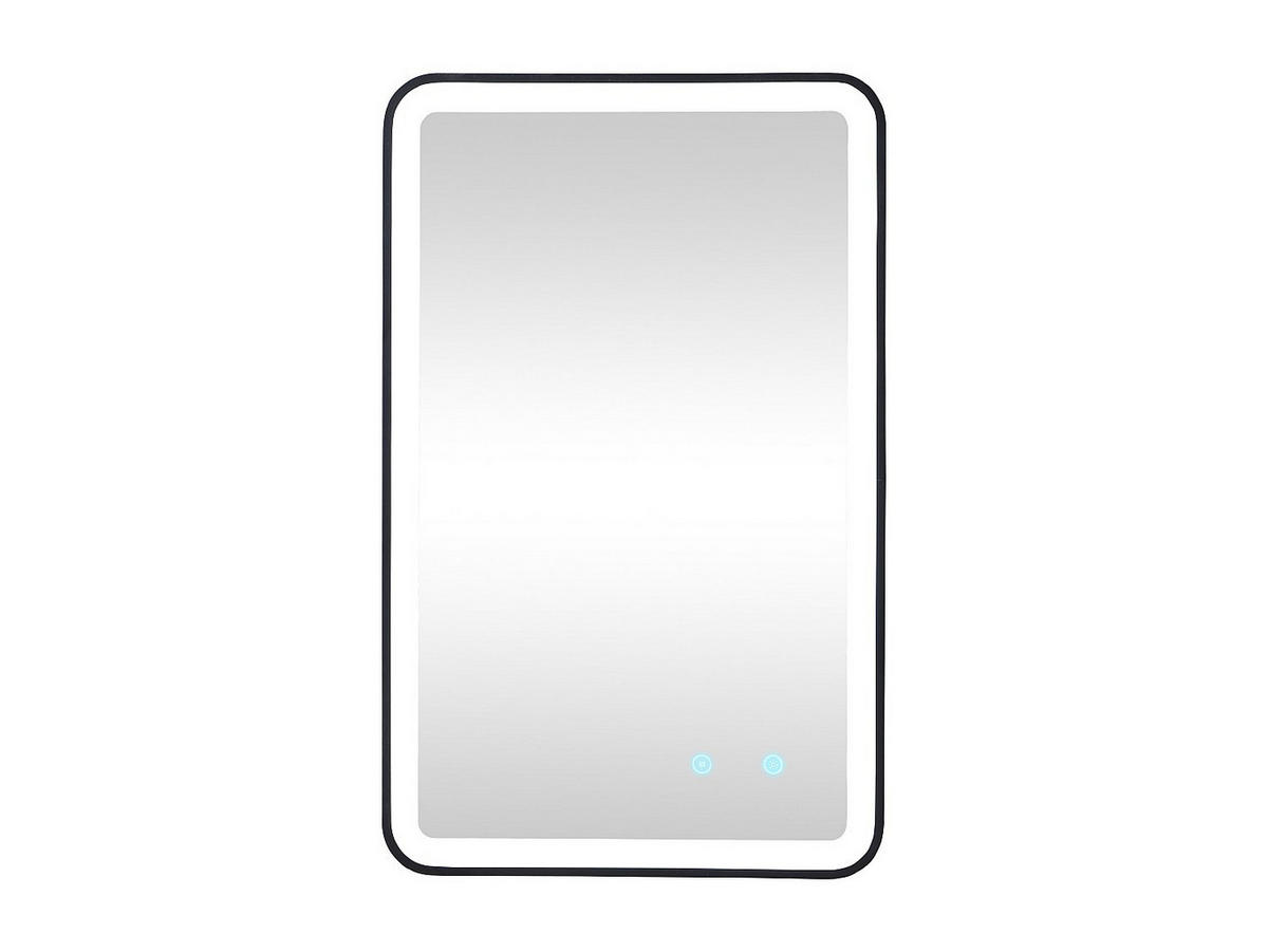 BADEZIMMERSPIEGEL rechteckig mit Beleuchtung beschlagfrei - 50 x 80 cm - LIMORICO - Schwarz, Glas (50/80/4.05cm) - Vente-Unique