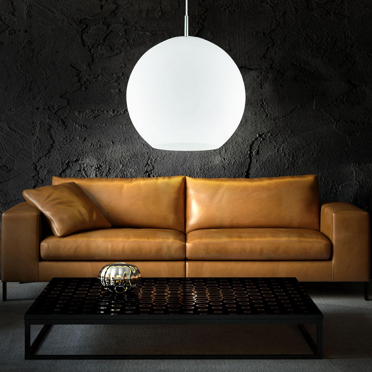 HÄNGELEUCHTE Glas Nickel Weiß MOON - Weiß, Glas (30/30/150cm)