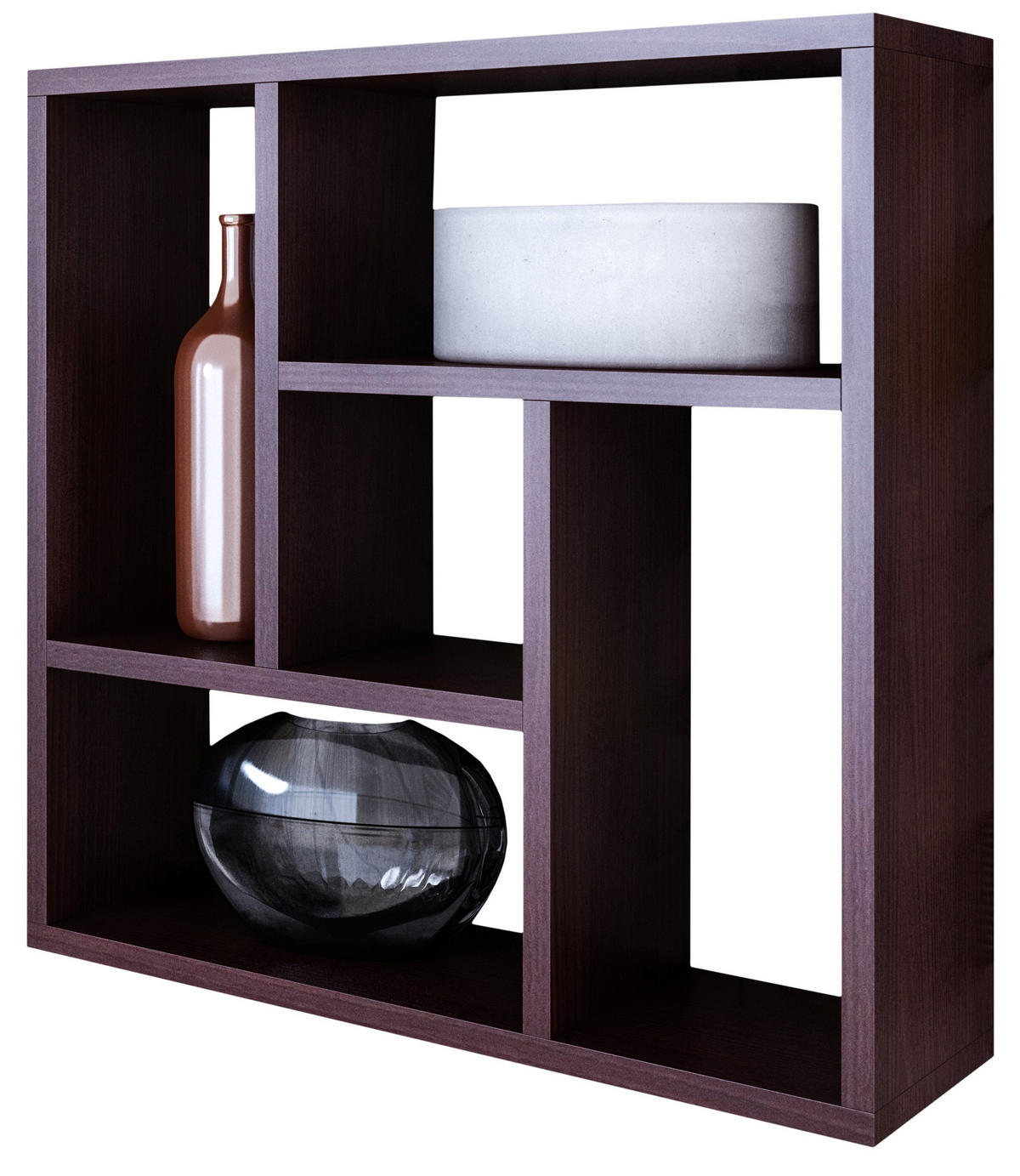 HÄNGEREGAL Molly Wenge 64,5/21/64,5 cm - Wengefarben, Holzwerkstoff (64.5/64.5/21cm) - Matkam Möbel