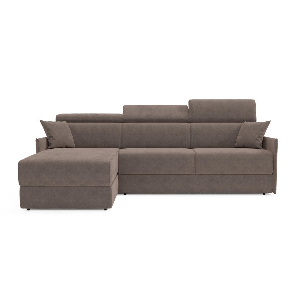 ECKSOFA Miryam - Braun, Metall (232/98cm) - Divani.store