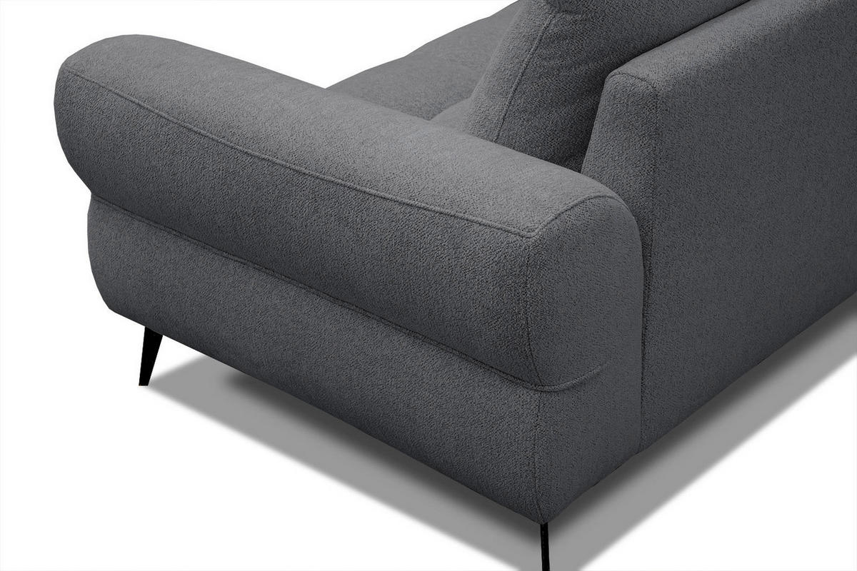 ECKSOFA SALVINI 4-Sitzer, graphitfarben - Schwarz/Graphitfarben, Holzwerkstoff/Textil (158/292cm) - Courtois Laville