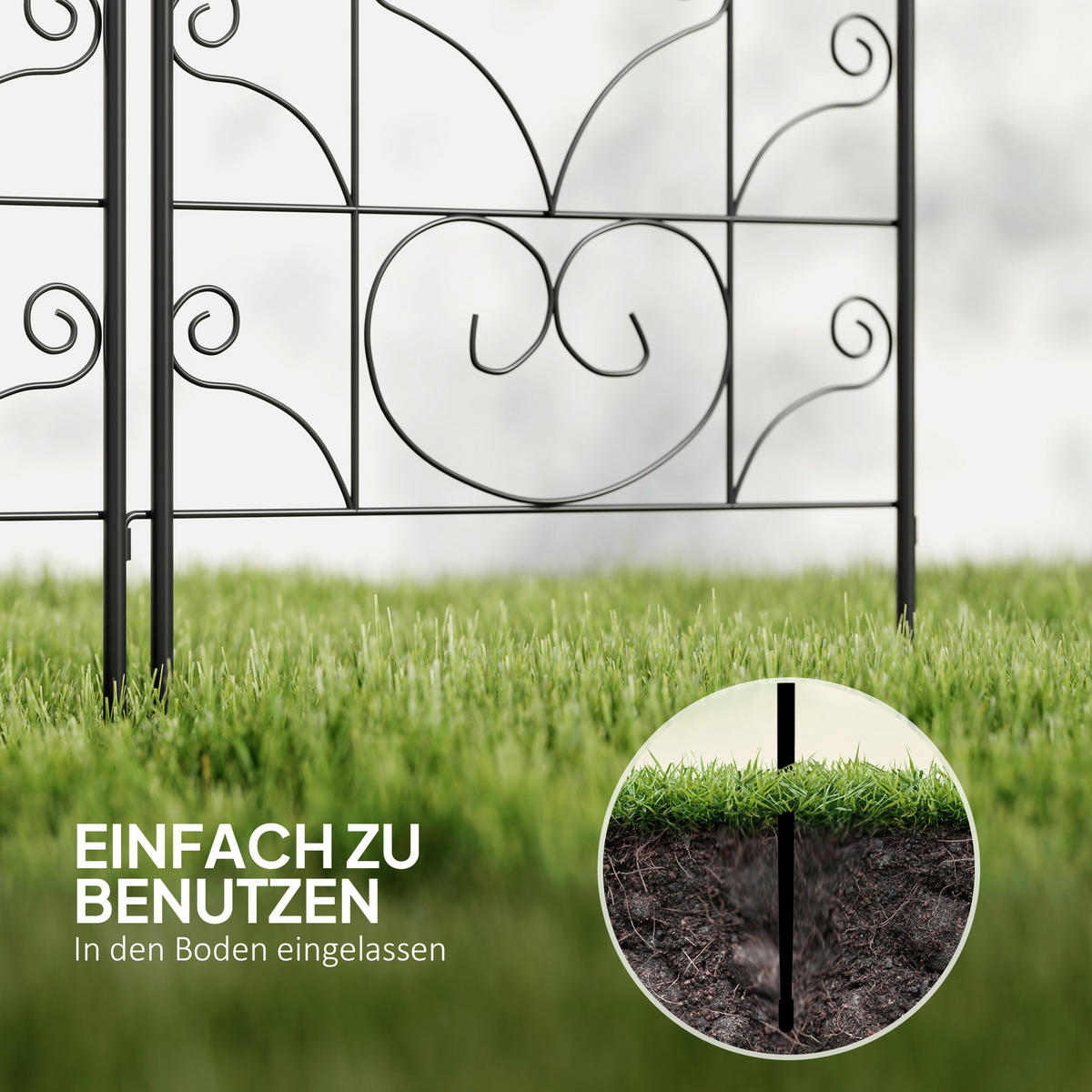 BLUMENKASTENHALTER aus Metall 50x120 cm in Schwarz mit Vogelmotiv - Schwarz, Metall (1.3/120/50cm) - Modfu