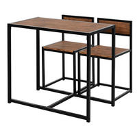 3-TLG. Essgruppe, Küchentisch, Esstisch mit 2 Stühlen, Esstisch Set für Küche - Naturfarben, Kunststoff (47/76/90cm) - HOMCOM