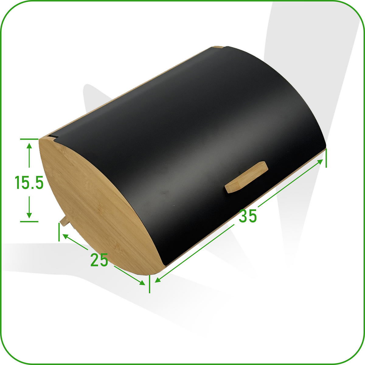BROTKASTEN Bambus Metall Naturfarben Schwarz zum Aufklappen 35x25x15,5 cm - Schwarz/Naturfarben, Holzwerkstoff/Metall (35/15.5/25cm) - Begryf