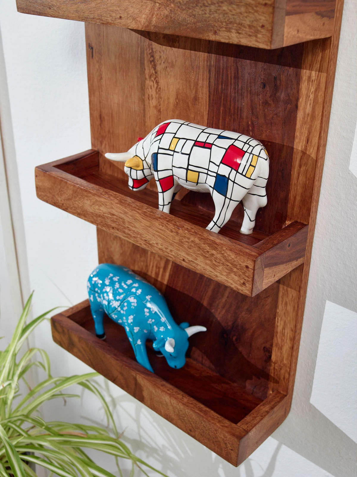 WANDREGAL Massivholz Nachhaltig Handgefertigt - Braun, Holz (30/80/10cm) - KADIMA DESIGN