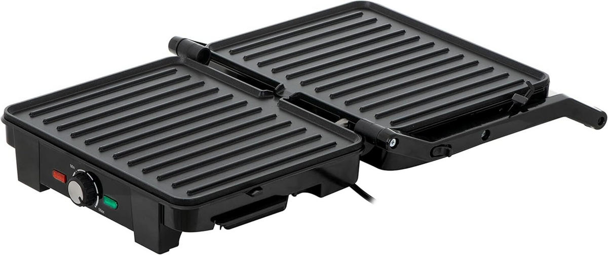 KONTAKTGRILL AD3051 Elektrogrill Tischgrill 2800W große Grillfläche 180° aufklappbar Teflon Antihaft fettarmes Grillen Küchen Tischgrill - Schwarz, Keramik/Kunststoff (36/20/36cm) - Adler