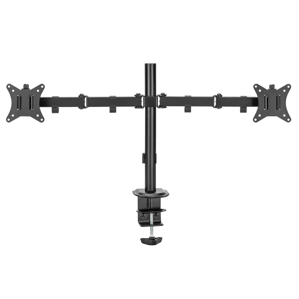 DUAL-MONITORHALTERUNG Seljord - Schwarz, Kunststoff/Metall (11/87/56cm) - pro.tec