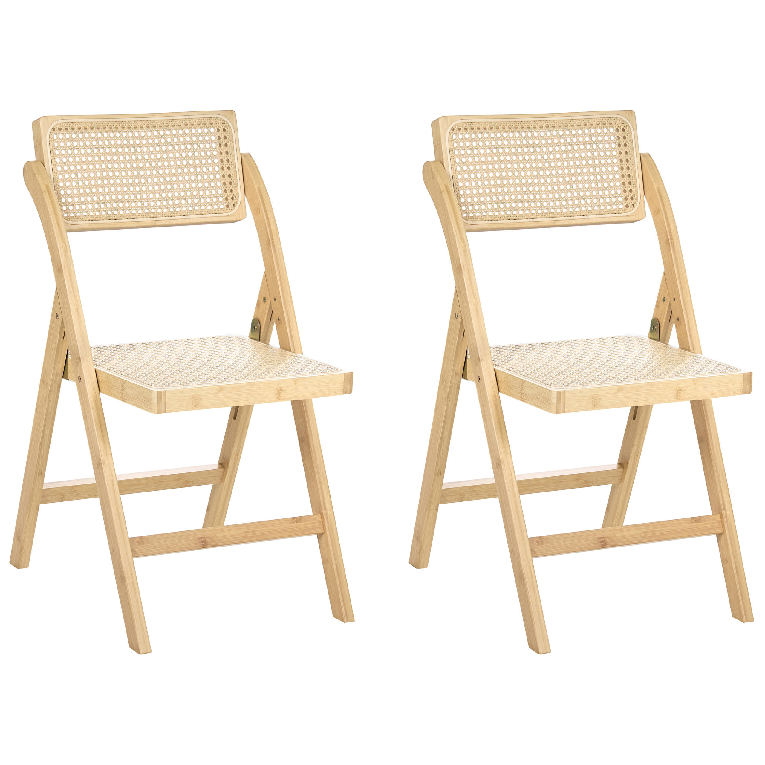 ESSZIMMERSTUHL 2er-Set klappbar Bambus Hellbraun Modane - Hellbraun, Holz (45/83/54cm) - Beliani