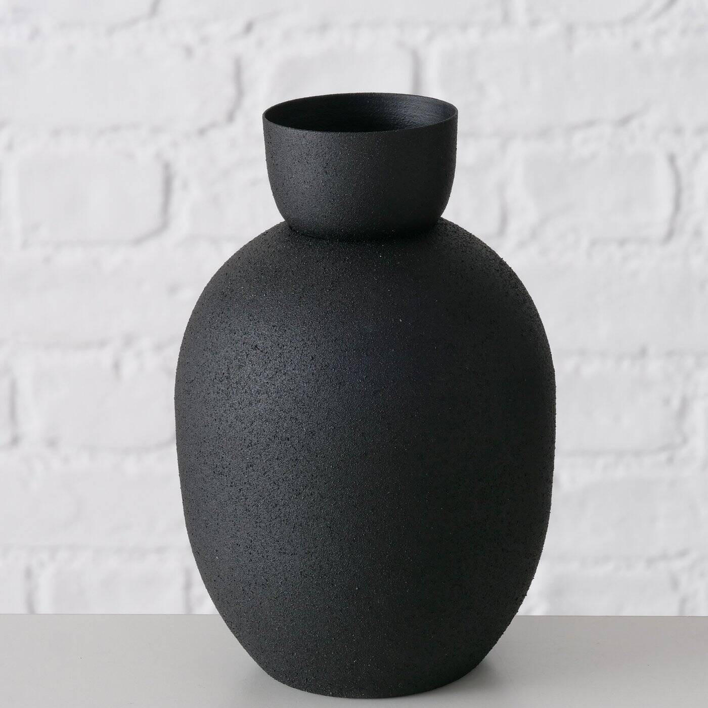 VASE Maynar 17 cm - Schwarz, Metall (17cm) - Boltze Home