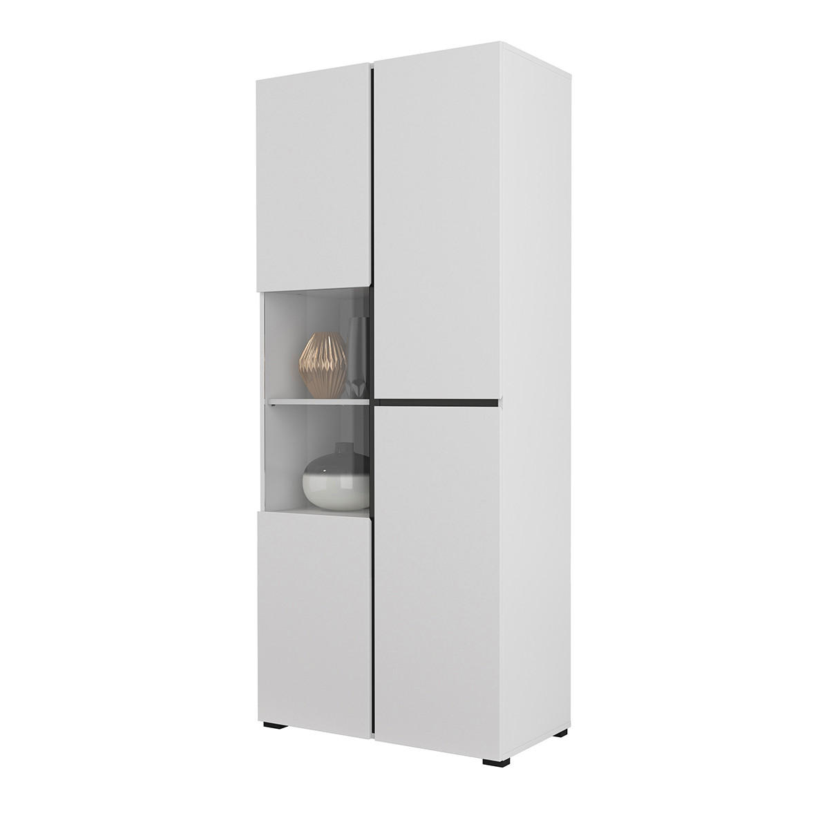 GESCHIRRSCHRANK Lilia Weiß - Weiß, Holzwerkstoff (79.5/183.5/40cm) - Petits-meubles