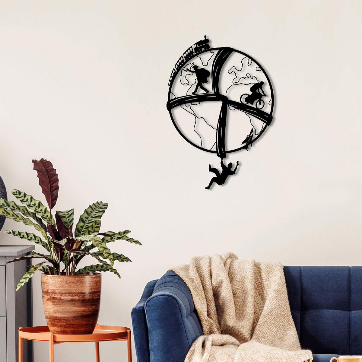 WANDDEKORATION Metall Free Soul Schwarz 40/4/57 cm - Schwarz, Metall (40/57/4cm) - Decortie