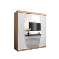 SCHWEBETÜRENSCHRANK 200/180/62 2-türig - Silberfarben/Weiß, Holz/Kunststoff (180/200/62cm) - Abiks Möbel