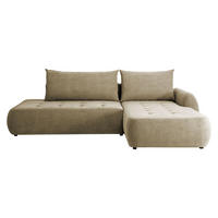 ECKSCHLAFSOFA Bueno I, Seite: Rechts - Beige/Schwarz, Holz/Textil (300/185cm) - MIRJAN24