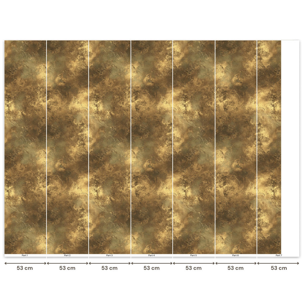 TAPETE - Antik - Metallic-Look - Gold - 350x280 cm - Messingfarben, Papier (350/280cm) - OnlyWow