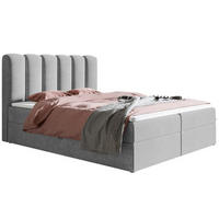 BETT Grau FOX 10 Kontinentalbett 180x200 cm - Grau, Textil (180/200cm) - Sepro Meble