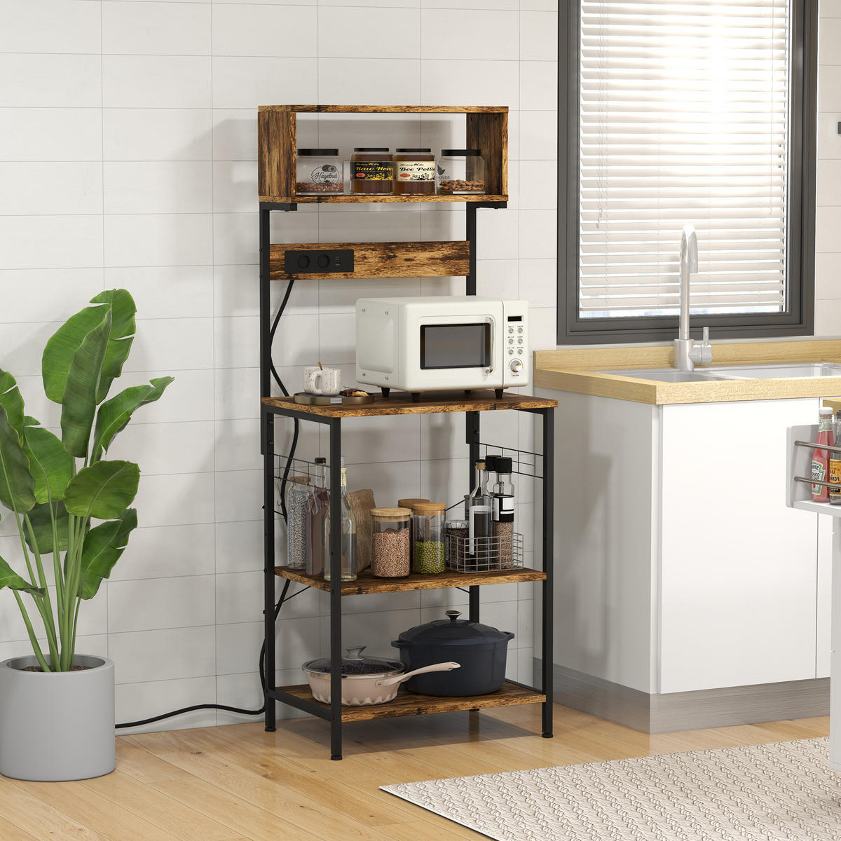 KÜCHENREGAL Braun 1 Stück - Braun, Holzwerkstoff (42/153/60cm) - GiPP