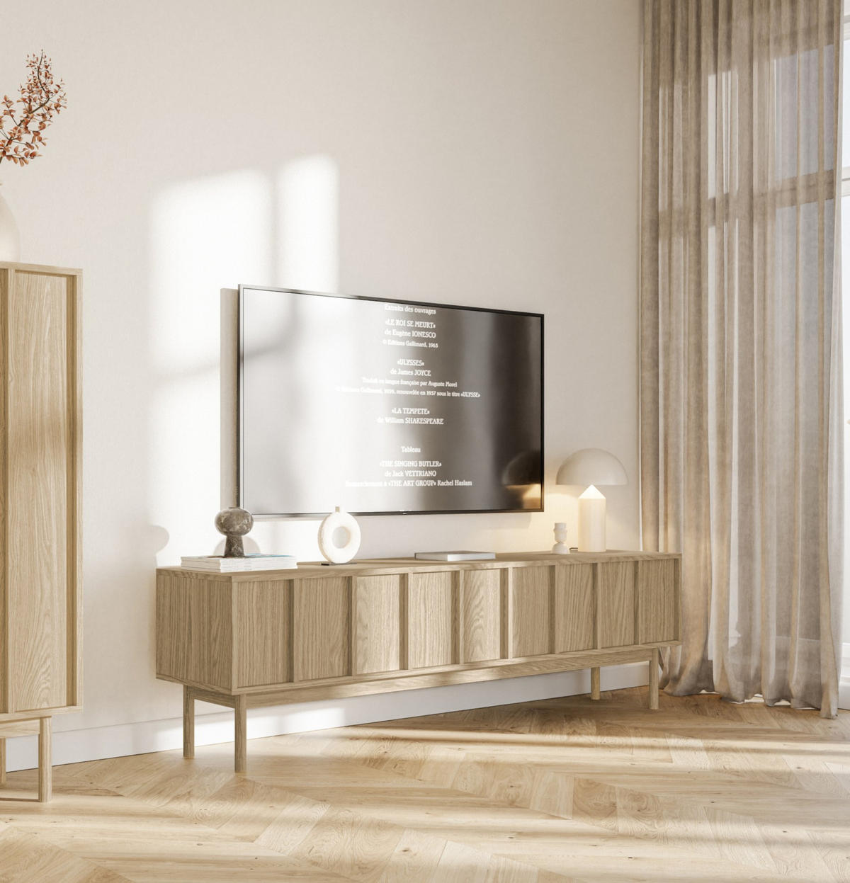 TV-LOWBOARD Neksto Eichenholzoptik 170 cm - Beige, Holz/Holzwerkstoff (170/50/40cm) - Selsey