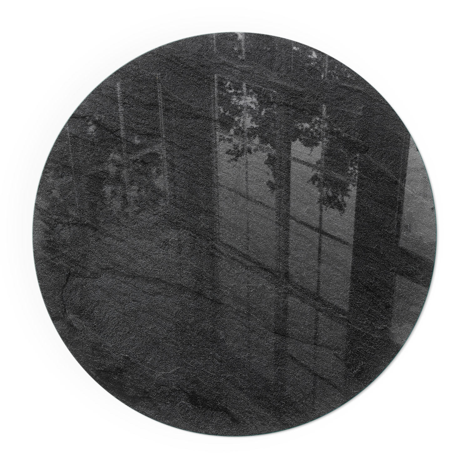 GLASPLATTE für Kamin Ø 70 cm - Schwarz, Glas (70/70/0.4cm) - TULUP