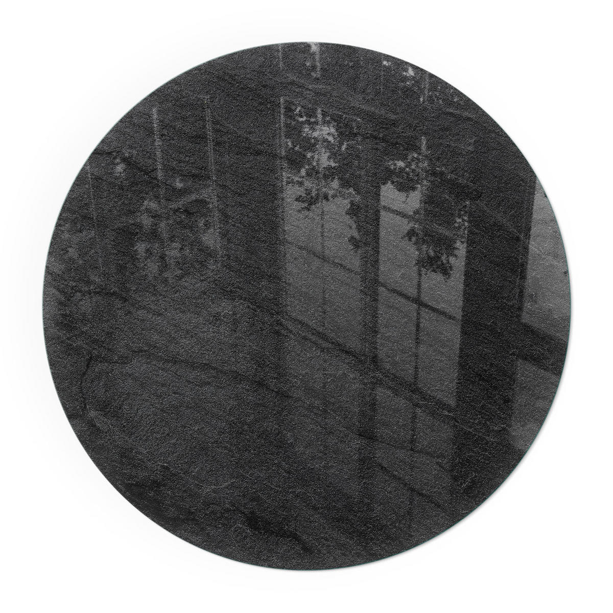 GLASPLATTE für Kamin Ø 70 cm - Schwarz, Glas (70/70/0.4cm) - TULUP