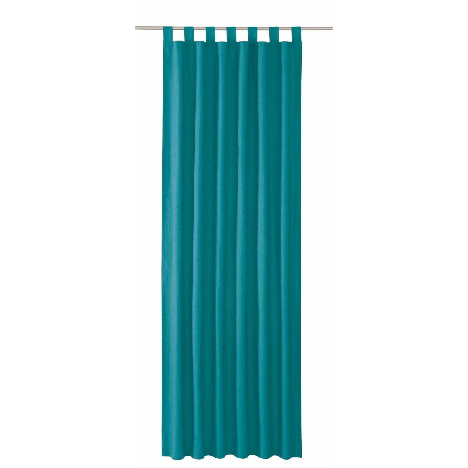 SCHLAUFENVORHANG IM UNI DESIGN DOVE Blickdicht - Petrol, Textil (140/0.5/255cm) - Tom Tailor