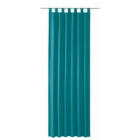 SCHLAUFENVORHANG IM UNI DESIGN DOVE Blickdicht - Petrol, Textil (140/0.5/255cm) - Tom Tailor