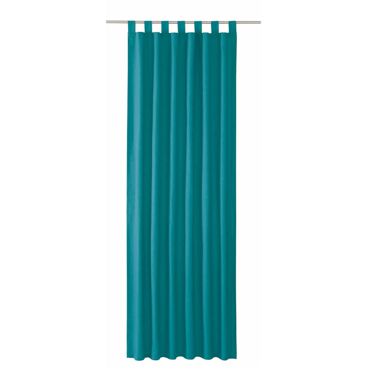 SCHLAUFENVORHANG IM UNI DESIGN DOVE Blickdicht - Petrol, Textil (140/0.5/255cm) - Tom Tailor
