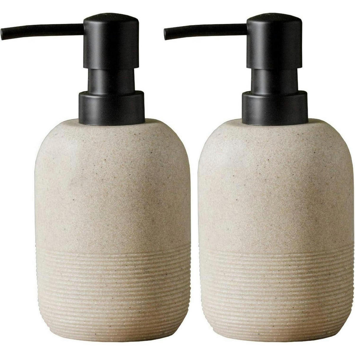 SEIFENSPENDER-SET Beige Kunstharz 2-teiliges Set - Beige, Kunststoff (8/16.2/8cm)