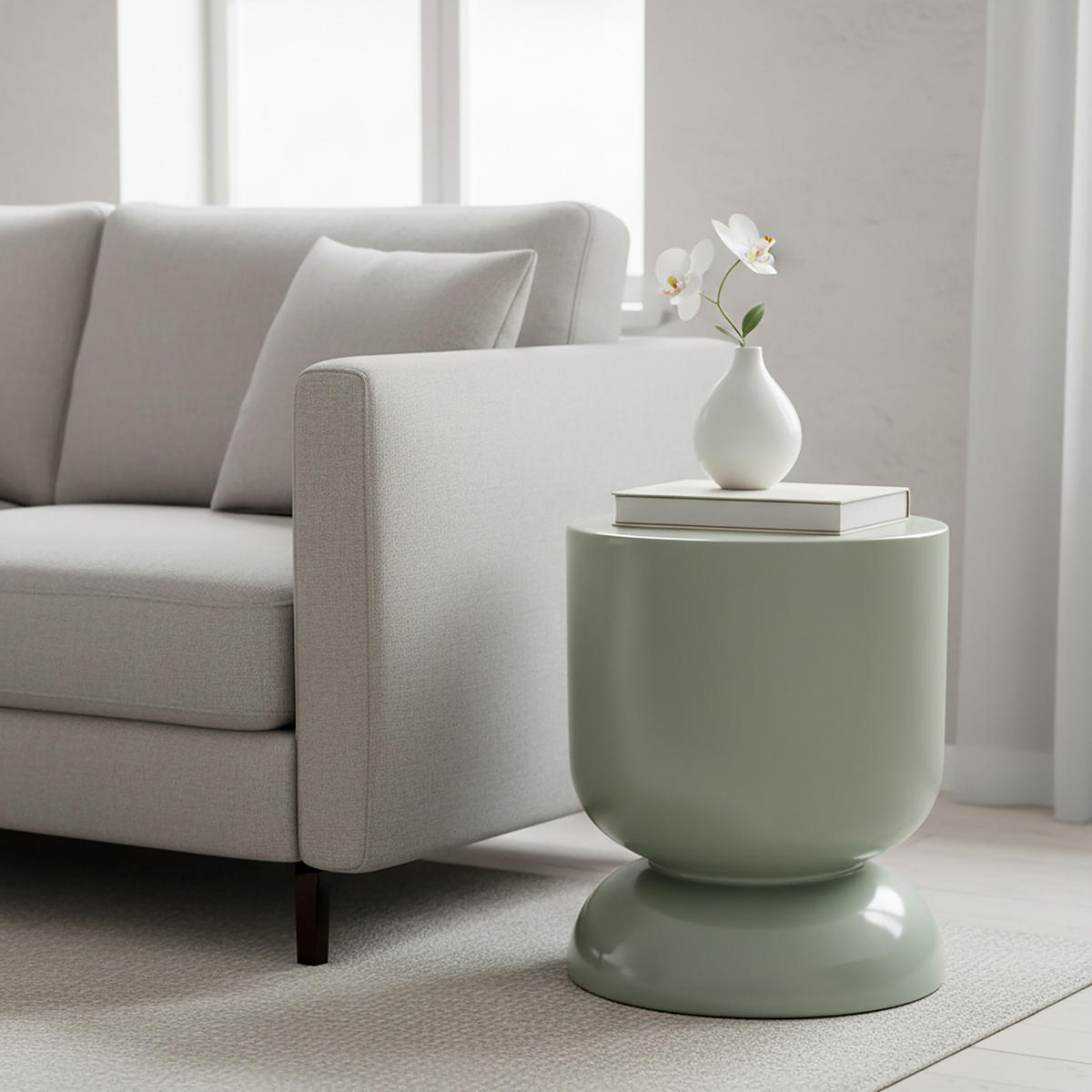 STRANSKA miza - zelena, kovina (36/36/46cm) - Relaxdays