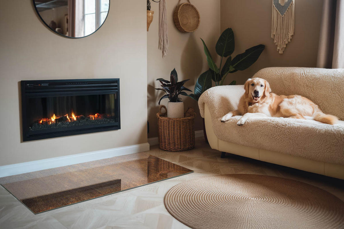 GLASPLATTE für Kamin 140x70 cm Braun - Braun, Glas (140/70/0.4cm) - ArtPrintCave