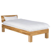 MASSIVHOLZBETT - Braun - Eichefarben, Holz (90/200cm) - home24