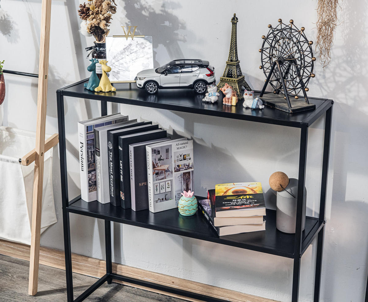 NACHTTISCH Rechteckig Schwarz 80 x 27 x 80 cm - Schwarz, Metall (27/80/80cm) - Nordlys