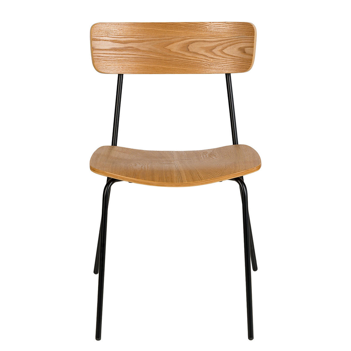 ESSZIMMERSTUHL (2er-Set) - Esche Dekor - Eschefarben, Holzwerkstoff/Metall (47/77/52cm) - home24